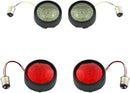 Complete Front & Rear Turn Signal Conversion Kit With Bullet Bezel Lenses Amber / Red / White For Harley Davidson FLFB 1750 ABS 2018-2019