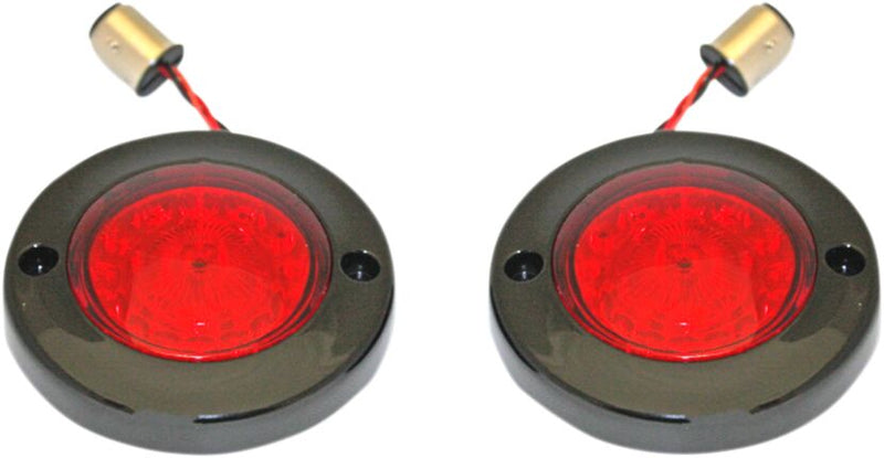 ProBEAM® Flat Bezel Rear LED Turn Signals Black / Gloss For Harley Davidson FLHR 1340 1994-1998