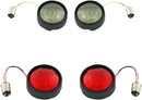 Complete Front & Rear Turn Signal Conversion Kit With Bullet Bezel Lenses Red / Smoke For Harley Davidson FLD 1690 2012-2013