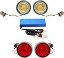 Complete Front & Rear Turn Signal Conversion Kit With Bullet Bezel Lenses Amber / Red / White For Harley Davidson FLHR 1450 2002-2006