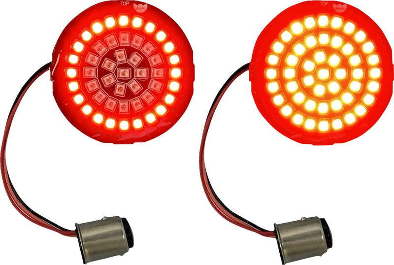 Genesis® 4 Red Ring LED Turn Signal Inserts Red For Harley Davidson FLFB 1750 ABS 2018-2019