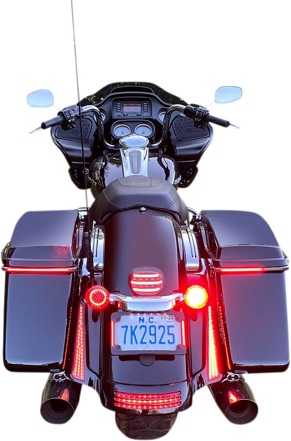 Genesis® 4 Red Ring LED Turn Signal Inserts Red For Harley Davidson FLFB 1750 ABS 2018-2019
