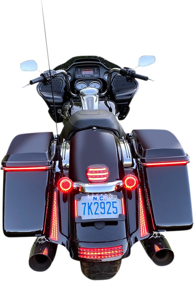 Genesis® 4 Red Ring LED Turn Signal Inserts Red For Harley Davidson FLFB 1750 ABS 2018-2019