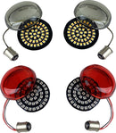 Genesis® 4 LED Front & Rear Turn Signal Kit Red / Smoke For Harley Davidson FLFB 1750 ABS 2018-2020