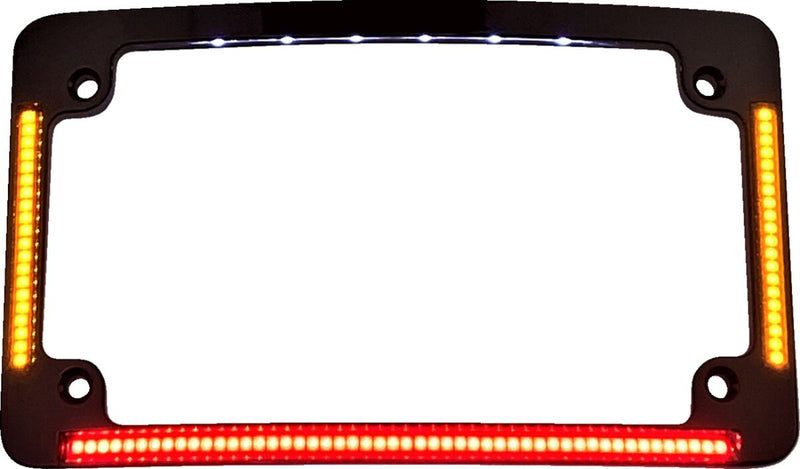 All-in-One License Plate Frame Black - 18.5 CM