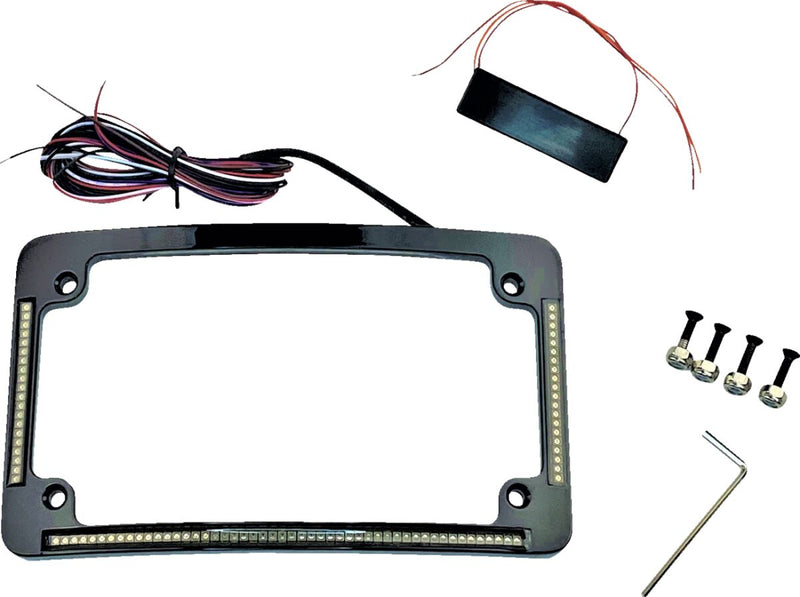 All-in-One License Plate Frame Black - 18.5 CM