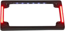Tri-Horizontal Motorcycle Plate Frame With Flush-Mount LEDs And LED Plate Illumination Black - 18.5 CM