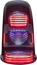 Turn Signal Eliminator With Tri Radius Illuminated Plate Frame Red / White For Harley Davidson FLHR 1690 2014-2015