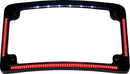 Radius License Plate Frame With Auxiliary Red LEDs And Tag Illumination Black / Gloss