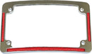 Radius License Plate Frame With Auxiliary Red LEDs And Tag Illumination Red / White
