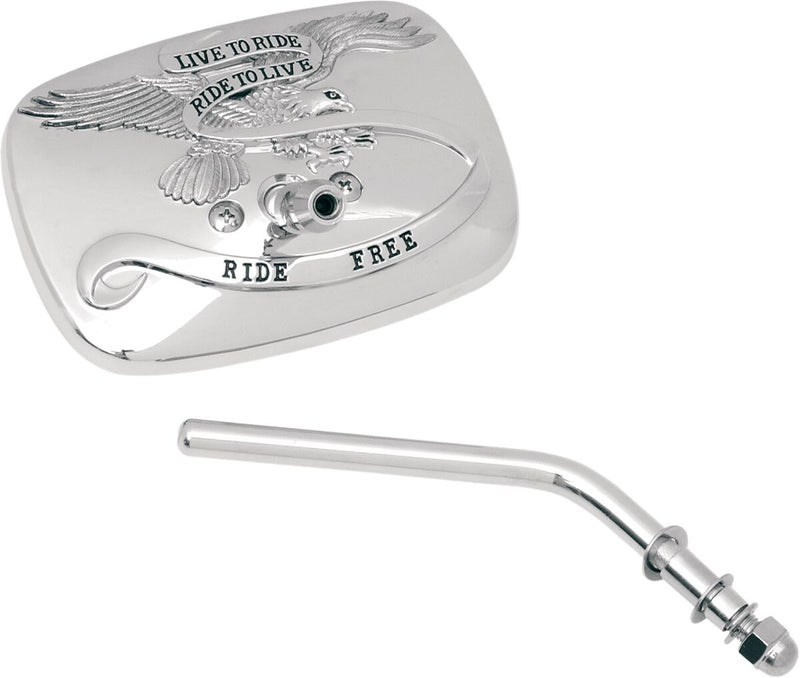 "Live to Ride" Custom Mirror Chrome 20-31701A - 25 MM