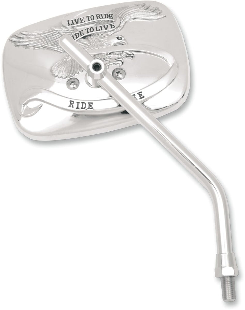 "Ride Free" Steel Mirror Chrome / Silver 20-31754A - M10 X 1.25
