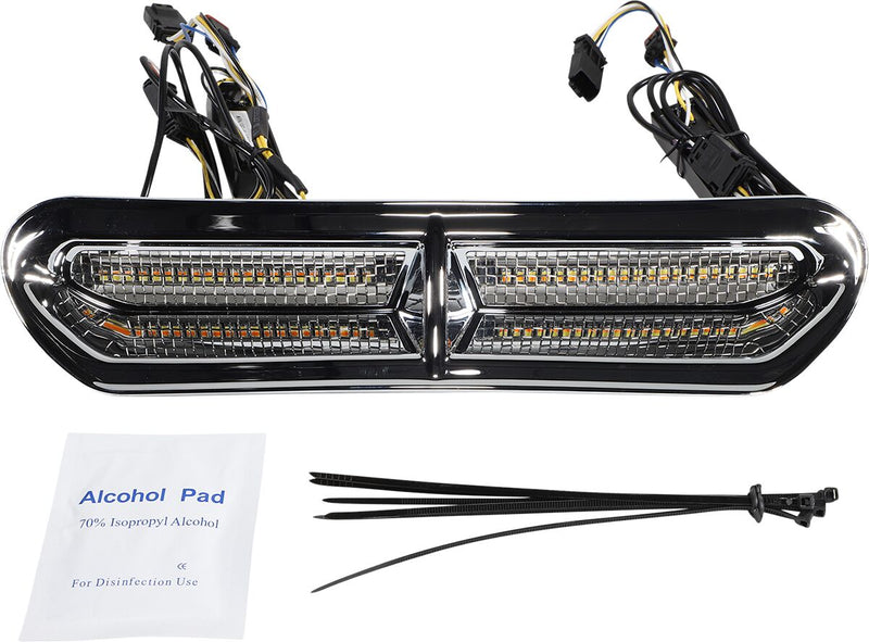 Genesis® 4 All-In-One Dynamic LED Batwing Fairing Vent Insert Chrome For Harley Davidson FLH 1868 ABS 2021