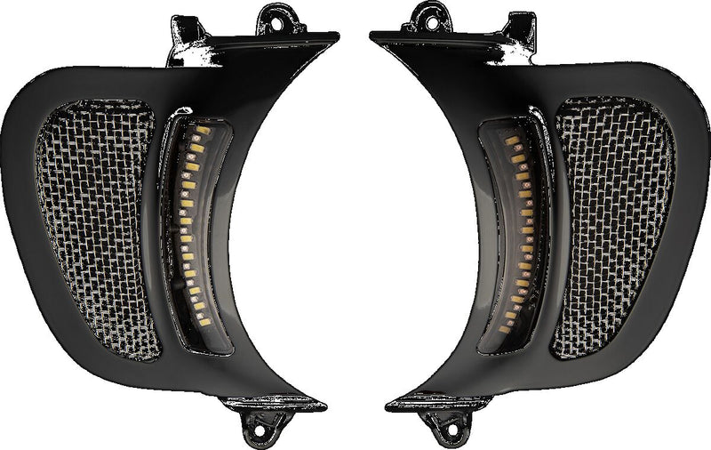 Genesis® 4 Dynamic LED Road Glide® Vent Inserts Smoke For Harley Davidson FLTRK 1868 ABS 2020-2024