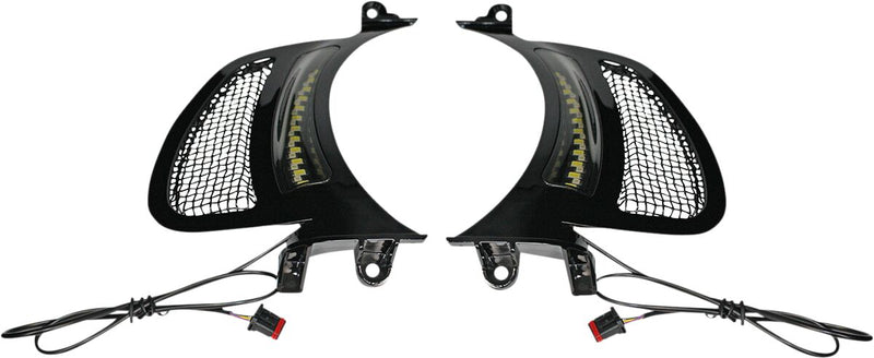 Genesis® 4 Dynamic LED Road Glide® Vent Inserts Black For Harley Davidson FLTRK 1868 ABS 2020-2024