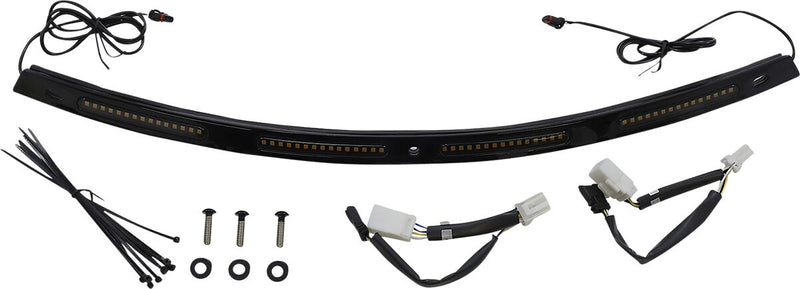 Genesis® 4 Dynamic LED Batwing Windshield Trim Black For Harley Davidson FLHT 1584 2007-2010