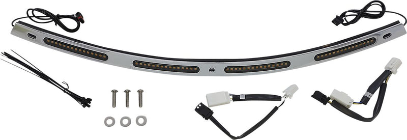 Genesis® 4 Dynamic LED Batwing Windshield Trim Chrome For Harley Davidson FLHT 1584 2007-2010