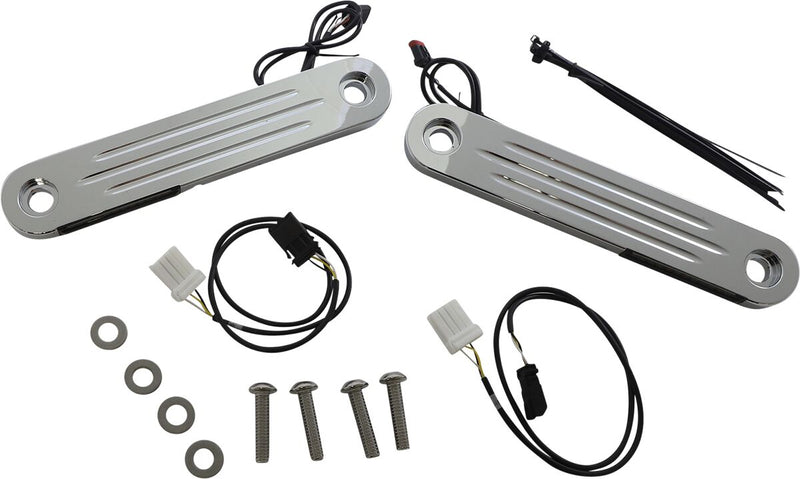 ProBEAM® Dynamic Strips™ V2 Front Turn Signals Chrome For Harley Davidson FLHT 1584 2007-2010