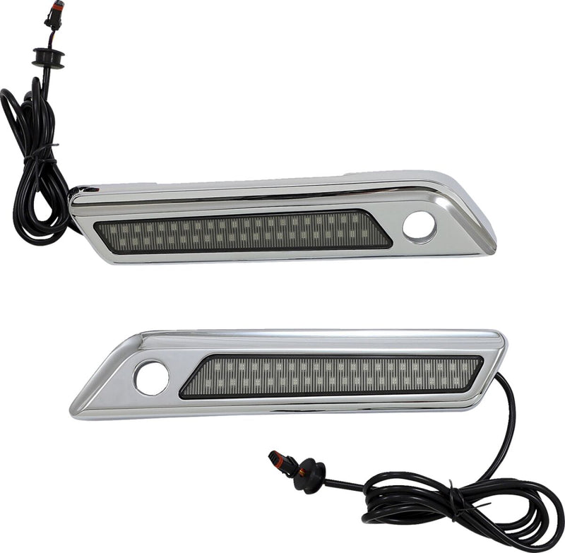 Saddlebag Latch Dual Color Accent Lights Chrome For Harley Davidson FLH 1868 ABS 2021