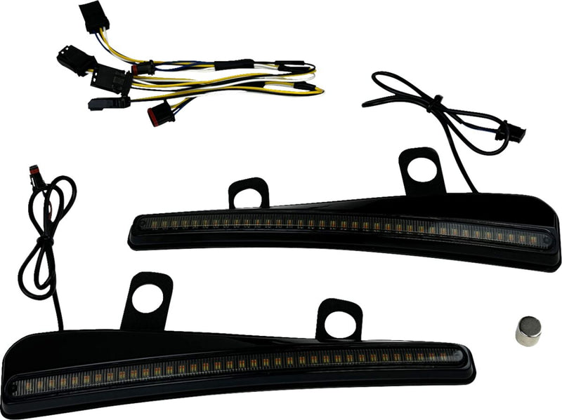 LED Windshield Trim With Turn Signals Smoke For Harley Davidson FLTRXSE 1977 ABS 2023-2024