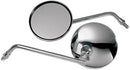 Round Honda CB Style Universal Mirror Chrome / Silver - M10 X 1.25