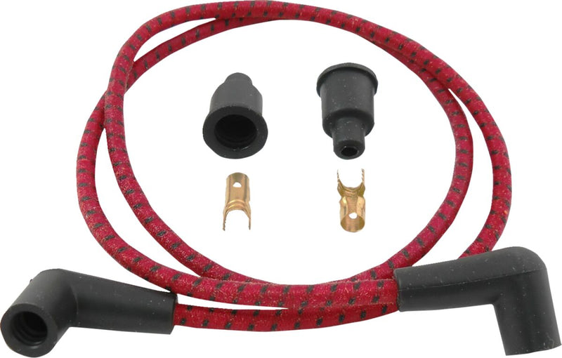 Universal Braided Spark Plug Wires Black / Red