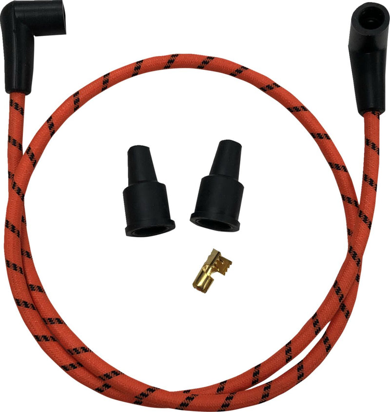 Universal Braided Spark Plug Wires Black / Orange