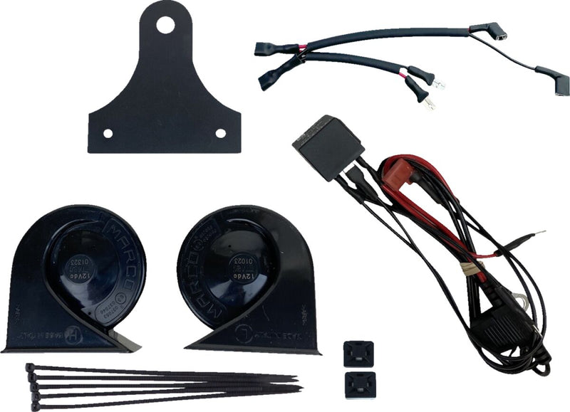 Electromagnetic Dual Horn Kit Black For Harley Davidson FLD 1690 2012-2013