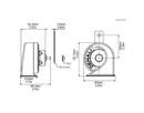 Mini Electromagnetic Low Tone Horn Black - 12 V