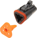 Deutsch DT Sealed Male Connector Component Black - 3 Pins