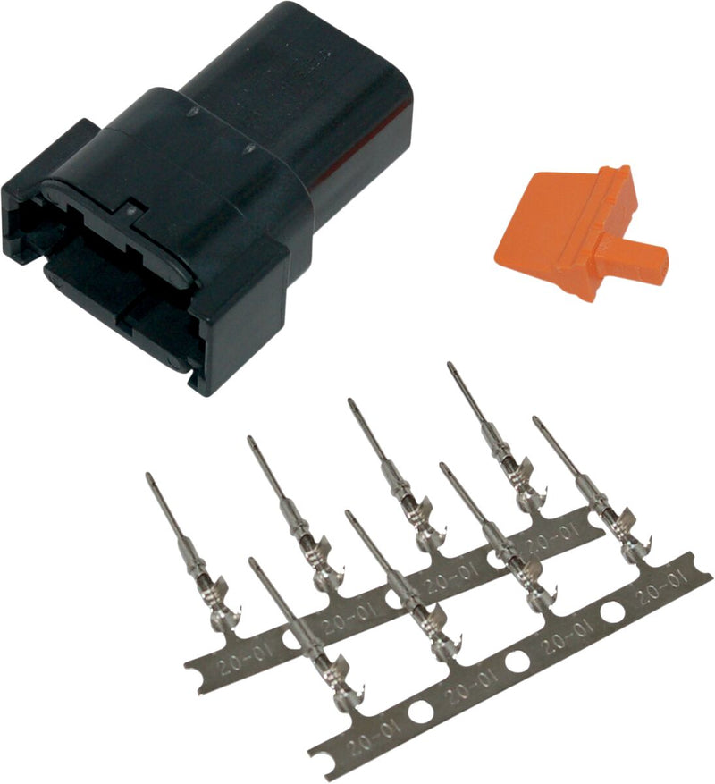 Deutsch DTM Male Plug And Receptacle Kit Black - 8 Pins