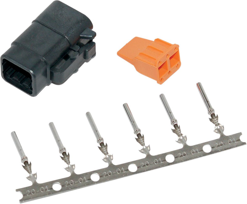 Deutsch DTM Female Plug And Receptacle Kit Black - 6 Pins