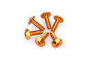 M6 X 20 Screen Screws 13.9 MM Head Orange - Pack Of 6