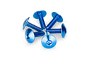 M6 X 20 Screen Screws 16.8 MM Head Blue - Pack Of 6