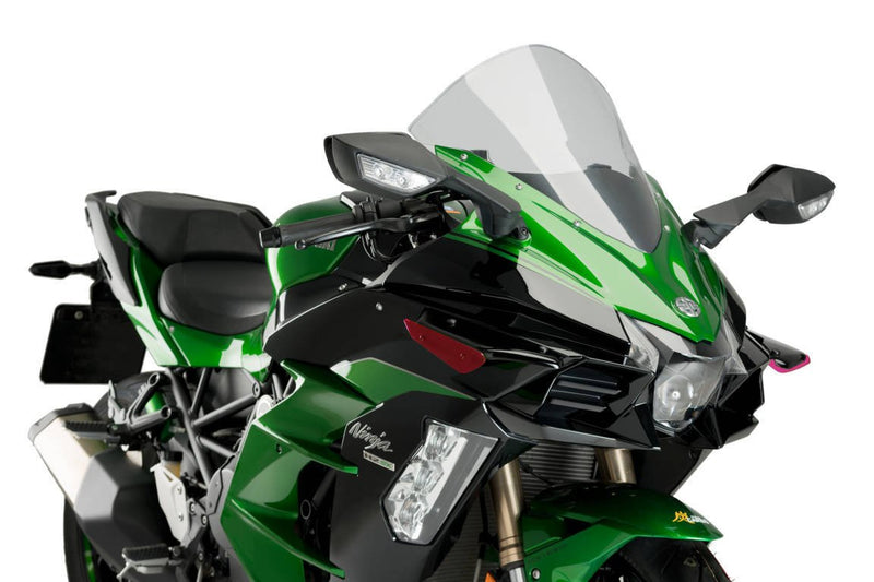 Side Downforce Spoilers Black / Red For Kawasaki Ninja H2 SX 2018-2019