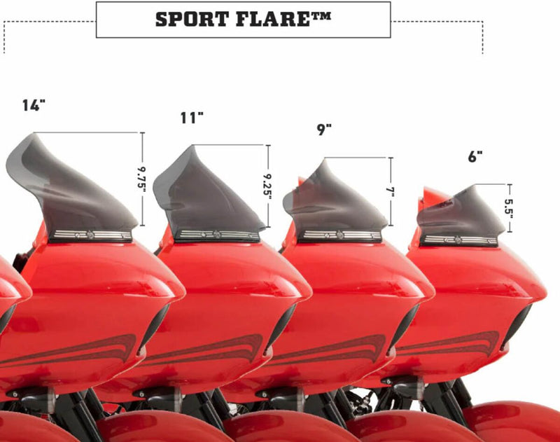 Sport Flare Windshield Black For Harley Davidson FLTRK 1868 ABS 2020-2024