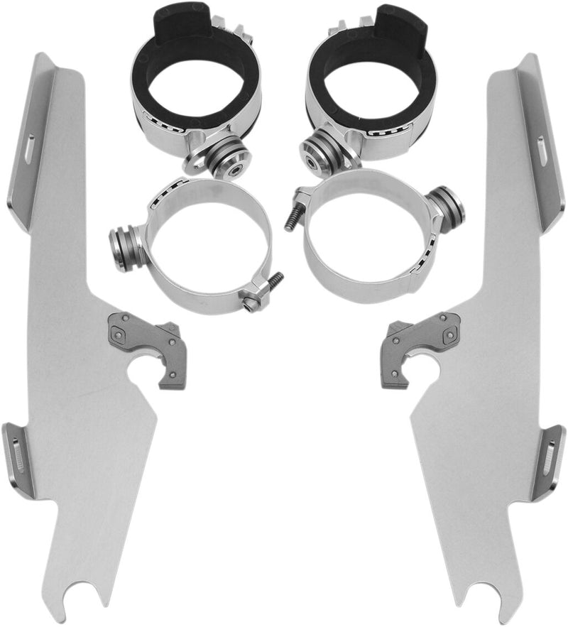 Windshield Trigger-Lock Complete Mount Kit Polished For Yamaha XVS 1100 A 2000-2007