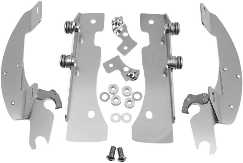 Windshield Trigger-Lock Complete Mount Kit Polished For Yamaha XV 1600 A 1999-2003