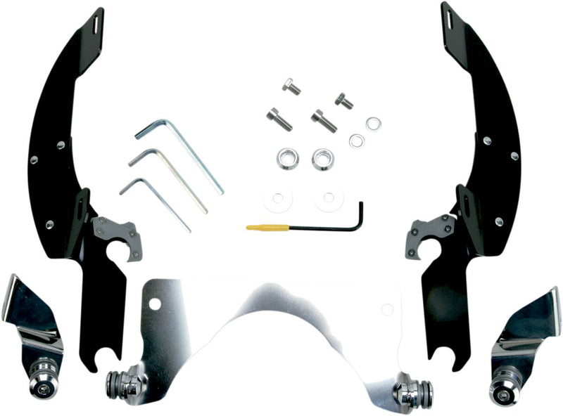 Windshield Trigger-Lock Complete Mount Kit Black For Suzuki C 90 2005-2009