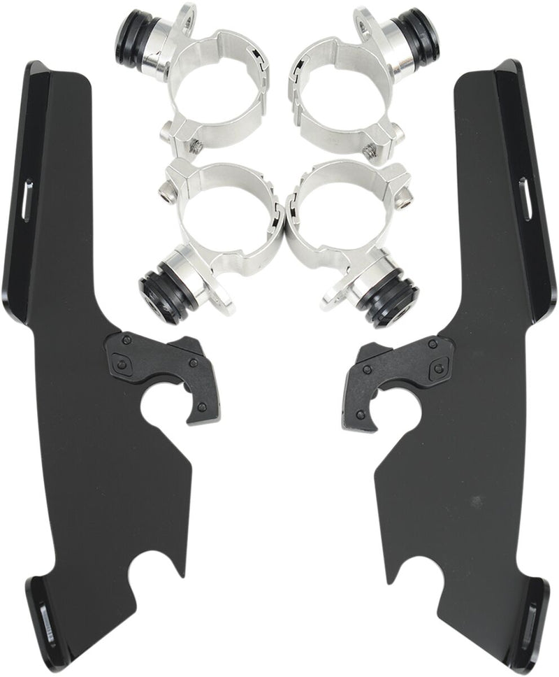 Windshield Trigger-Lock Complete Mount Kit Black For Kawasaki VN 900 2007-2025