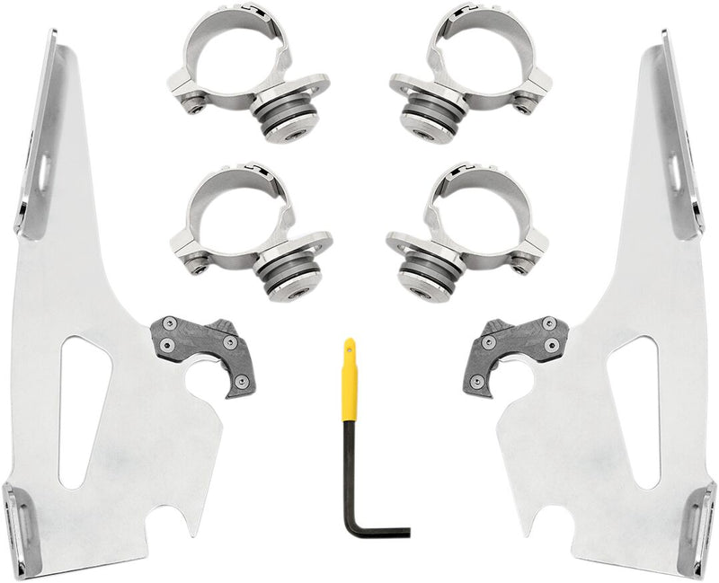 Fats/Slim Windshield Trigger-Lock Complete Mount Kit Polished For Indian SCOUT 60 ABS 2016-2024