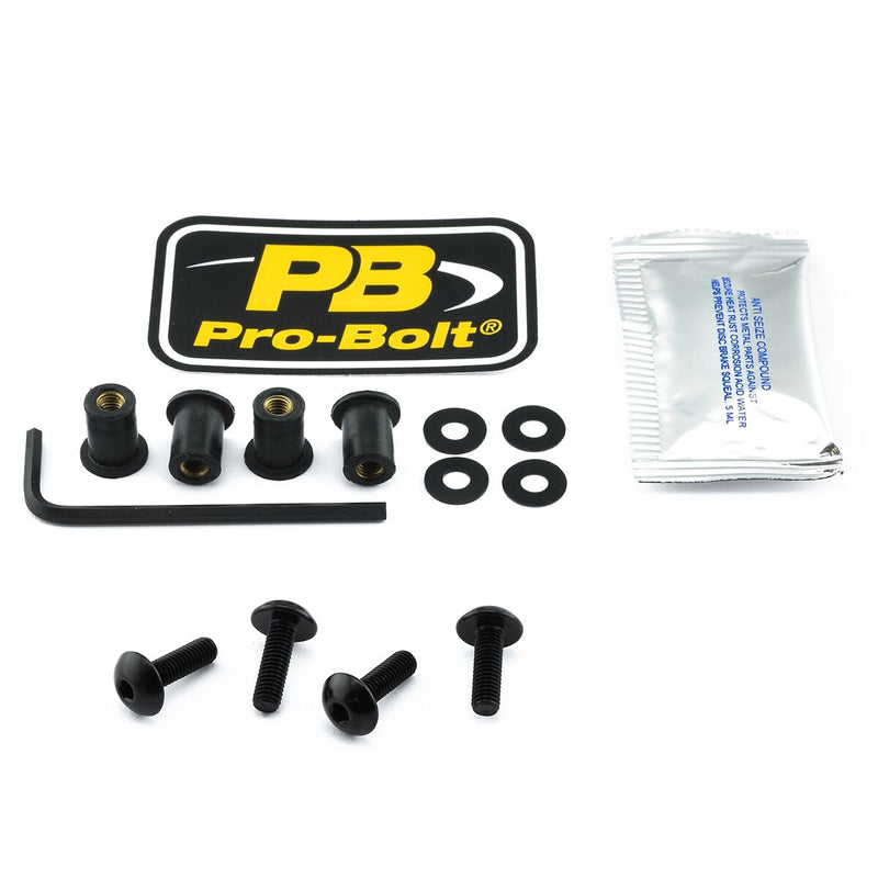 Aluminium Screen Bolt Kit Black For Aprilia PEGASO 650 FACTORY 2007-2010