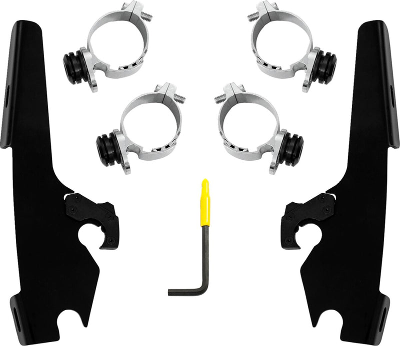 Fats/Slim Windshield Trigger-Lock Complete Mount Kit Black For Indian CHIEF 111 ABS 2022-2024