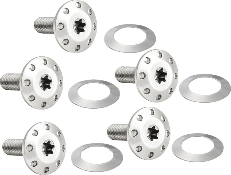 Holeshot Front Floating Brake Rotor Bolt Kit Polished / Silver For Harley Davidson FLHX 1923 ABS