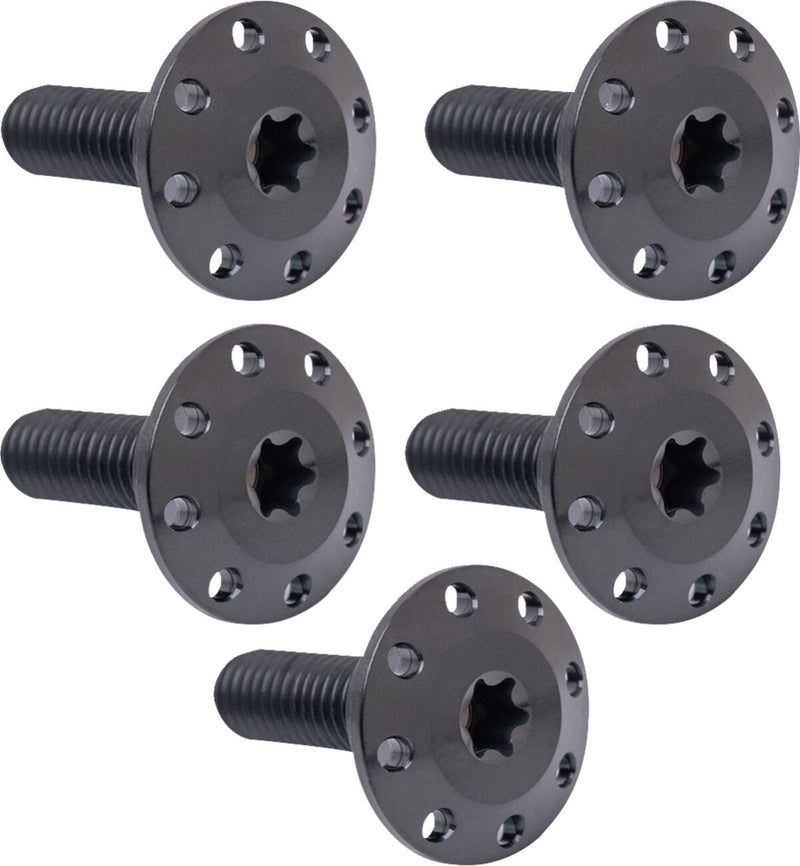 Holeshot Front Floating Brake Rotor Bolt Kit Black / Polished For Harley Davidson FLHR 1690