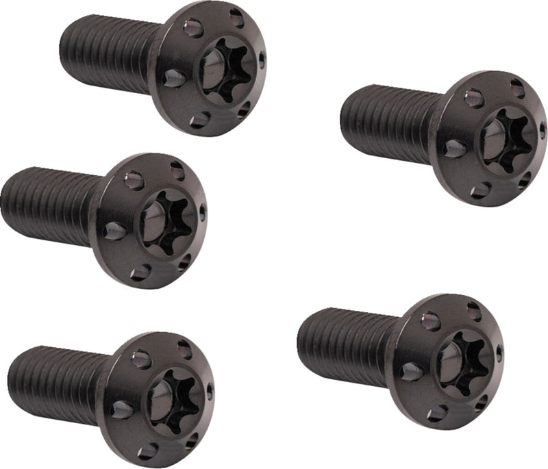 Holeshot Brake Rotor Bolt Kit Black / Polished - 5/16 Inch-18