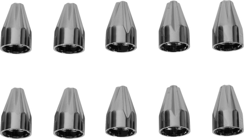 Add-On Engine Bolt Cap Set Black Chrome - 1/4 Inch