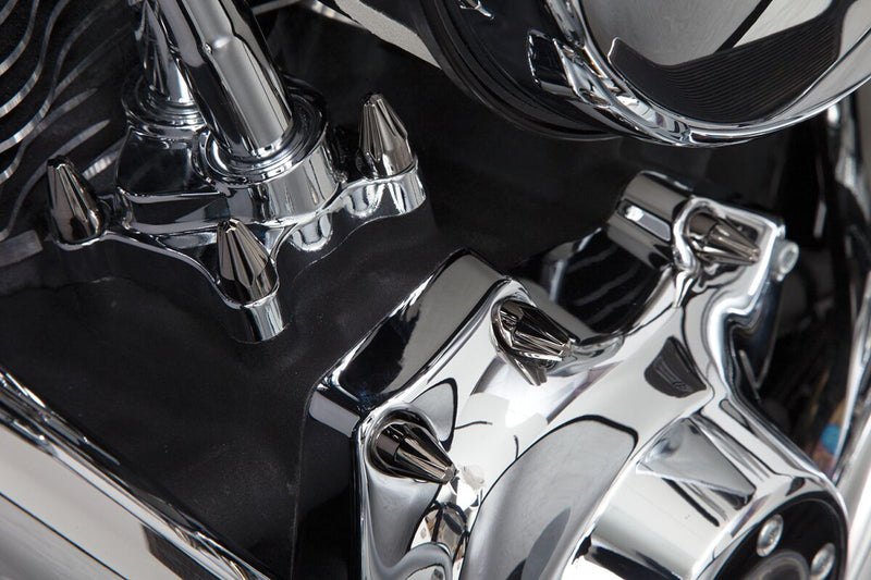 Add-On Engine Bolt Cap Set Black Chrome - 1/4 Inch