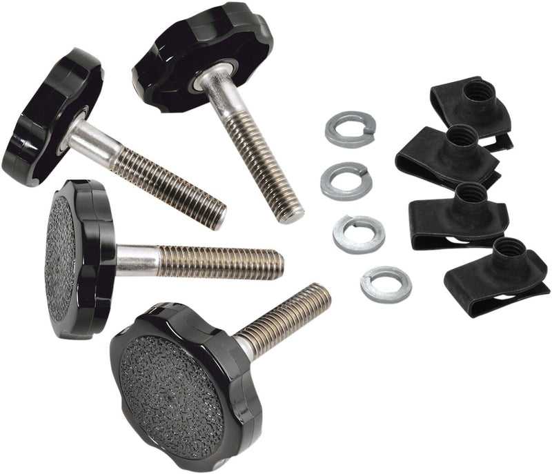 Saddlebag Fasteners Black / Chrome For Harley Davidson FLHR 1340 1995-1998