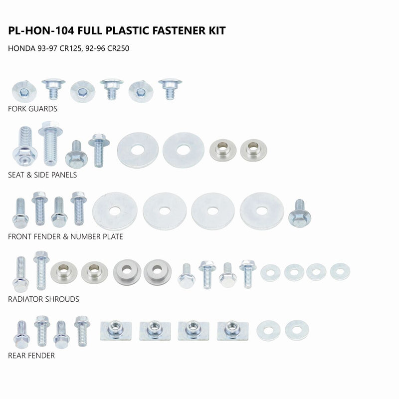 Full Plastic Fastener Kit Steel For Honda CR 125 R